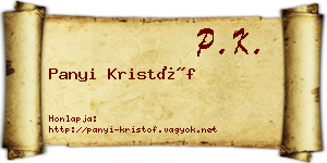 Panyi Kristóf névjegykártya