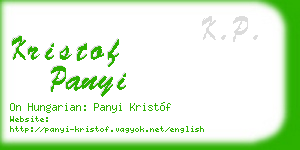kristof panyi business card